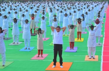 Thiru. R.N.Ravi, Hon’ble Governor and Chancellor of State Universities of Tamil Nadu, along with thousands of Yoga enthusiasts, energetic youth from Universities, Colleges and School students participated at the 10th International Yoga Day, at University Stadium, Tamil Nadu Agricultural University, Coimbatore on 21.06.2024 and celebrating Bharat's timeless tradition of yoga for holistic health and gift for universal well-being organized.