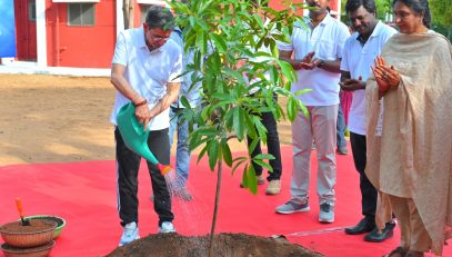 Thiru. R.N.Ravi, Hon’ble Governor and Chancellor of State Universities of Tamil Nadu, contributed to Hon'ble Prime Minister of India Thiru. Narendra Modi's 'Ek Ped Maa Ke Naam' tree plantation campaign by planting Rudraksha saplings at the Tamil Nadu Agriculture University Campus, Coimbatore on 21.06.2024.