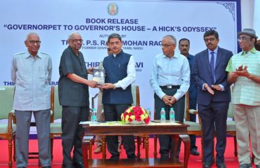Thiru. R.N. Ravi, Hon’ble Governor of Tamil Nadu, participated as Chief Guest and released the Book “GOVERNORPET TO GOVERNOR’S HOUSE – A HICK’S ODYSSEY” authored by Thiru. P.S. Ramamohan Rao, Former Governor of Tamil Nadu at Bharathiar Mandapam, Raj Bhavan, Chennai on 29.06.2024. Thiru. C. Rangarajan, Former Governor of Reserve Bank of India & Former Governor of Andhra Pradesh and Thiru. M.K. Narayanan, Former Governor of West Bengal and other dignitaries were present on this occasion.