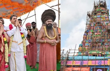 Thiru. R.N.Ravi, Hon'ble Governor of Tamil Nadu and First Lady of Tamil Nadu, Tmt.Laxmi Ravi, along with Guru Maha Sannidhanam of Dharmapuram Adheenam & other Adheenams and countless devotees participated in the Maha Kumbabhishekam of Sri Kampagareshwara Swamy Temple and prayed for the good health, well-being and prosperity for all, at Kumbakkonam on 02.02.2024.