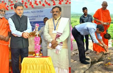 Thiru.R.N.Ravi, Hon’ble Governor of Tamil Nadu, participated as chief guest in valedictory function of 21 days National Prakrit Learning Workshop and visited the heritage Jain temples and caves at Arihanthagiri, Thiruvannamalai district - 10.07.2024.