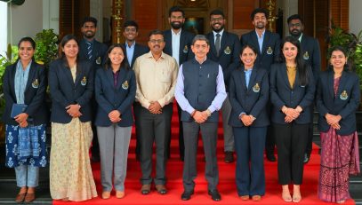 Thiru. R.N. Ravi, Hon'ble Governor of Tamil Nadu, interacted with Officer Trainees of 75th Batch of Indian Revenue Services at Raj Bhavan, Chennai - 11.07.2024.