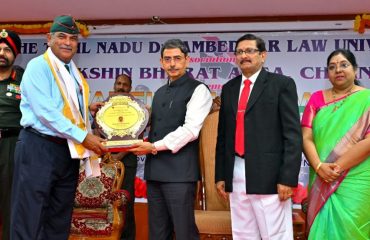 Thiru. R.N. Ravi, Hon’ble Governor of Tamil Nadu honoured the War Veterans at the Commemoration of ‘Kargil Vijay Diwas’ held at The Tamil Nadu Dr. Ambedkar Law University, Perungudi Campus, Chennai - 26.07.2024.