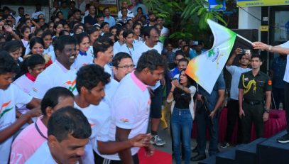 Thiru.R.N.Ravi, Hon'ble Governor of Tamil Nadu, flagged off the 'Freedom Run' as part of Har Ghar Tiranga in the run-up to the 78th Independence Day celebrations organised by The Tamil Nadu Dr.M.G.R.Medical University , Near Olcott School, Besant Nagar, Chennai. The marathon event witnessed enthusiastic participation from college students, youth and fitness enthusiasts, showcasing collective commitment to national pride and holistic well-being -11.08.2024.