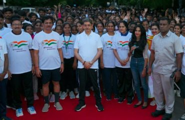 Thiru.R.N.Ravi, Hon'ble Governor of Tamil Nadu, flagged off the 'Freedom Run' as part of Har Ghar Tiranga in the run-up to the 78th Independence Day celebrations organised by The Tamil Nadu Dr.M.G.R.Medical University , Near Olcott School, Besant Nagar, Chennai. The marathon event witnessed enthusiastic participation from college students, youth and fitness enthusiasts, showcasing collective commitment to national pride and holistic well-being -11.08.2024.