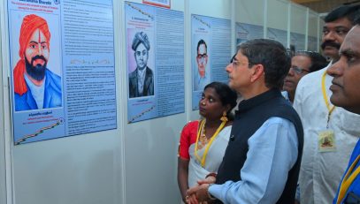 Thiru. R.N.Ravi, Hon'ble Governor of Tamil Nadu, inaugurated an art exhibition dedicated to the unsung national freedom fighters of Tamil Nadu at SNDJA - Vivekananda Vidyalaya Junior College, Vyasarpadi, Chennai - 11.08.2024.