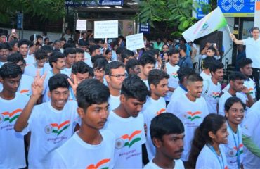 Thiru.R.N.Ravi, Hon'ble Governor of Tamil Nadu, flagged off the 'Freedom Run' as part of Har Ghar Tiranga in the run-up to the 78th Independence Day celebrations organised by The Tamil Nadu Dr.M.G.R.Medical University , Near Olcott School, Besant Nagar, Chennai. The marathon event witnessed enthusiastic participation from college students, youth and fitness enthusiasts, showcasing collective commitment to national pride and holistic well-being -11.08.2024.