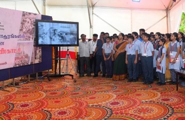 Thiru. R.N. Ravi, Hon'ble Governor of Tamil Nadu inaugurated an Photo Exhibition on the solemn occasion of 'Partition Horrors Remembrance Day' at Raj Bhavan, Chennai - 14.08.2024. Students from various schools visited the exhibition.