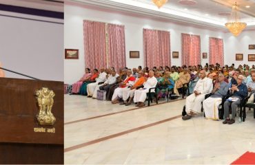 Thiru.R.N.Ravi, Hon’ble Governor of Tamil Nadu, felicitated eminent Samskrita scholars and addressed the gathering at  Samskrita day celebration, held at Raj Bhavan, Chennai - 19.08.2024.