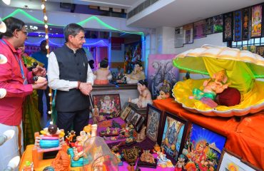 Thiru. R.N. Ravi, Hon'ble Governor of Tamil Nadu visited the mega exhibition of Lord Vinayagar Idols on the occasion of Vinayagar Chaturthy celebration at Sri Laxmi Ram Ganesh Mahal, Chitlapakkam, Chennai - 10.09.2024. He commended the dedicated devotion of Thiru. R. Srinivasan and family, who with their tireless efforts and meticulous organization, have curated this remarkable exhibition. The display features a diverse array of Lord Vinayagar idols, including various forms and themes such as traditional, artistic and modern with unique representations, highlighting the rich tradition and artistry of the festival.