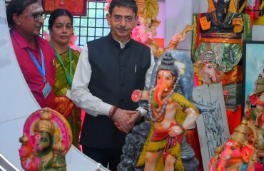 Thiru. R.N. Ravi, Hon'ble Governor of Tamil Nadu visited the mega exhibition of Lord Vinayagar Idols on the occasion of Vinayagar Chaturthy celebration at Sri Laxmi Ram Ganesh Mahal, Chitlapakkam, Chennai - 10.09.2024. He commended the dedicated devotion of Thiru. R. Srinivasan and family, who with their tireless efforts and meticulous organization, have curated this remarkable exhibition. The display features a diverse array of Lord Vinayagar idols, including various forms and themes such as traditional, artistic and modern with unique representations, highlighting the rich tradition and artistry of the festival.