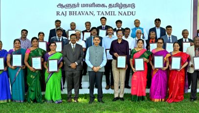 Thiru.R.N.Ravi, Hon’ble Governor of Tamil Nadu, felicitated NIRF top ranking (2024) Institutes of Tamil Nadu at the Conclave for Excellence In Higher Education in Tamil Nadu and felicitation of NIRF- 2024 Top Ranking Institutions of Tamil Nadu, held at Raj Bhavan, Chennai - 13.09.2024.