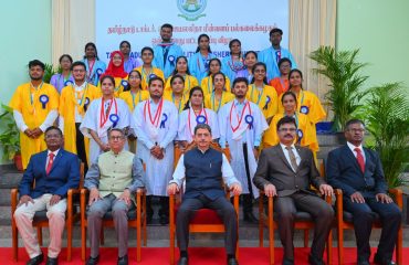 Thiru.R.N.Ravi, Hon’ble Governor of Tamil Nadu and Chancellor of Tamil Nadu Dr.J.Jayalalithaa Fisheries University awarded degrees and medals to the students during the 9th Convocation of Tamil Nadu Dr.J.Jayalalithaa Fisheries University, at University Auditorium, Tamil Nadu Dr.J.Jayalalithaa Fisheries University, Nagapattinam - 18.09.2024. Dr. C.N.Ravishankar, Director and Vice - Chancellor, ICAR- Central Institute of Fisheries Education, Mumbai delivered an inspiring and thought-provoking convocation speech.
