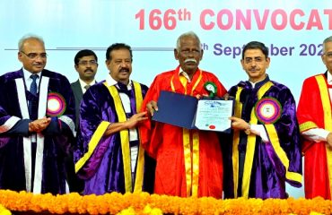 Thiru.R.N.Ravi, Hon’ble Governor of Tamil Nadu and Chancellor of the University of Madras, presented the degrees and medals to students at the 166th convocation of the University of Madras, at Senate House, University of Madras, Chennai on 24.09.2024. Chief Guest Dr.Anil Kakodkar, Padma Vibhushan awardee and Chancellor of Homi Bhabha National Institute, Mumbai, delivered convocation address. Dr.K.Ponmudy, Hon’ble Minister for Higher Education and other dignitaries were present.