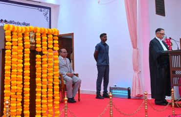 Thiru.R.N.Ravi, Hon’ble Governor of Tamil Nadu, administered the oath of office to Hon’ble Thiru. Justice Shriram Kalpathi Rajendran as Chief Justice of The Madras High Court, at Raj Bhavan, Chennai - 27.09.2024.