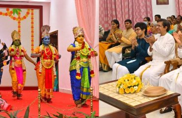 Thiru.R.N.Ravi, Hon'ble Governor of Tamil Nadu and Tmt.Laxmi Ravi, First Lady of Tamil Nadu, witnessed the Bharatanatyam performance on Nava Durga by students of Bridge Academy on the third day of Golu ,at Raj Bhavan, Chennai on 05.10.2024. Devotional songs performance by Kum. Bharathi Kamakoti also attracted the audience.