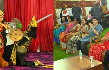 Thiru. R.N. Ravi, Hon’ble Governor of Tamil Nadu and Tmt.Laxmi Ravi, First Lady of Tamil Nadu, witnessed the cultural programme “MAHISHASUR-MARDINI” performed by South Madras Cultural Association members at the “Sharadotsav’24” organized by South Madras Cultural Association (SMCA) and SMCA Charitable Trust at Kailash Conventions, ECR, Chennai - 09.10.2024.
