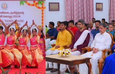 Thiru. R.N.Ravi, Hon'ble Governor of Tamil Nadu and Tmt.Laxmi Ravi, First Lady of Tamil Nadu, witnessed the Bharathanatyam performance by the Students of Vinayaga Natyalaya on the final day of Golu, at Raj Bhavan, Chennai - 12.10.2024. Devotional Song performance of Chinmaya Sisters Tmt. Uma & Tmt.Radhika and her troupe also captivated the audience.