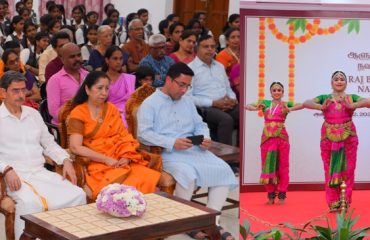 Thiru.R.N.Ravi, Hon'ble Governor of Tamil Nadu and Tmt.Laxmi Ravi, First Lady of Tamil Nadu, witnessed the Bharathanatyam performance by students of Shivas Academy of Dance on the fifth day of Golu, at Raj Bhavan, Chennai - 07.10.2024. Devotional songs performance by Selvi.Rohini Srinath also attracted the audience.