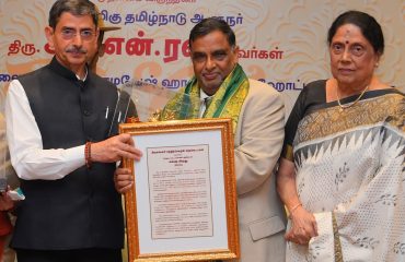 Thiru. R.N. Ravi, Hon'ble Governor of Tamil Nadu, participated as chief guest and presented the 'AKSHARA' award to Thiru. Nagarathinam Krishna, at the Surya and Akshara Awards Ceremony - 2024 organised by Sivasankari Chandrasekaran Charities, Chennai at Savera Hotel, Chennai - 14.10.2024