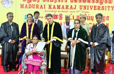 Thiru. R.N.Ravi, Hon’ble Governor of Tamil Nadu and Chancellor, Madurai Kamaraj University presented the medals and degrees to 55,084 students at 56th Annual Convocation of the Madurai Kamaraj University at Dr. Mu. Varatharasanar Arangam, Madurai - 22.10.2024. Dr. Sudha Seshayyan, Vice Chairperson, Central Institute of Classical Tamil, Chennai and other dignitaries were present.