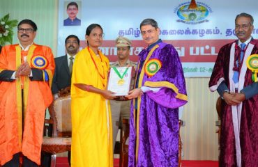 Thiru. R.N.Ravi, Hon’ble Governor of Tamil Nadu and Chancellor of the Tamil University, Thanjavur presented the medals and degrees to 659 students at the 14th convocation of the Tamil University at Karikalcholan Kalaiyarangam, Thanjavur - 19.10.2024. Prof. Dr. N. Panchanatham, Vice-Chancellor, The Gandhigram Rural Institute (Deemed to be University), Dindigul, Prof. Thiru. V. Thiruvalluvan, Vice-Chancellor, Tamil University and other dignitaries were present.