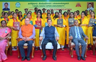 Thiru. R.N.Ravi, Hon’ble Governor of Tamil Nadu and Chancellor of the Tamil Nadu Open University, Chennai presented the medals and degrees to 6,940 students at the 15th convocation of the Tamil Nadu Open University at Convocation Hall, Tamil Nadu Open University, Chennai - 21.10.2024. Prof. Nageshwar Rao, Former Vice-Chancellor, Indira Gandhi National Open University, New Delhi and other dignitaries were present.