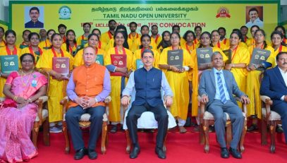 Thiru. R.N.Ravi, Hon’ble Governor of Tamil Nadu and Chancellor of the Tamil Nadu Open University, Chennai presented the medals and degrees to 6,940 students at the 15th convocation of the Tamil Nadu Open University at Convocation Hall, Tamil Nadu Open University, Chennai - 21.10.2024. Prof. Nageshwar Rao, Former Vice-Chancellor, Indira Gandhi National Open University, New Delhi and other dignitaries were present.