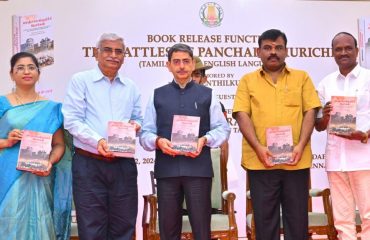 Thiru. R.N. Ravi, Hon'ble Governor of Tamil Nadu, participated as chief guest and released the book “The Battles of Panchalankurichi” in Tamil, Hindi and English authored by Thiru. P.Senthilkumar at the book release function held at Bharathiar Mandapam, Raj Bhavan, Chennai on 12.11.2024. Thiru . A.V. Dharmakrishnan, Chief Executive Officer, The Ramco Cements Limited, Dr. S. Rajeswari, (Descendant of Kattabomman) Senior Assistant professor, Thoothukudi Medical College Hospital, Thoothukudi, Dr. J.R.Sivaramakrishnan, Assistant professor, Kunthavai Naachiyaar Govt. Arts College for Women, Thanjavur and other dignitaries were present.