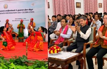 Thiru. R.N. Ravi, Hon'ble Governor of Tamil Nadu, participated as Chief Guest and witnessed the fantastic dance performances of Mungyangta (Nagaland) and Bardoishikla (Assam) on the occasion of the Nagaland and Assam State Foundation Day Celebrations held at Raj Bhavan, Chennai - 02.12.2024.