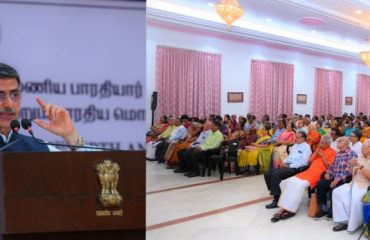 Thiru.R.N.Ravi, Hon’ble Governor of Tamil Nadu presided over and addressed the gathering at the commemoration of 143rd birth anniversary of Mahakavi Subramania Bharathiar and Bharatiya Bhasha Diwas celebrations organised at Raj Bhavan, Chennai - 11.12.2024.