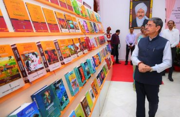 Thiru.R.N.Ravi, Hon’ble Governor of Tamil Nadu witnessed the books translated the rich Tamil Literary works to other Indian languages and outstanding literary works from other Indian languages to Tamil, displayed in a commemorative function organised on the occasion of 143rd birth anniversary of Mahakavi Subramania Bharathiar and Bharatiya Bhasha celebrations at Raj Bhavan, Chennai - 11.12.2024.