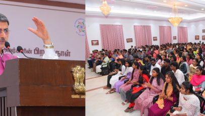 Thiru. R.N.Ravi, Hon'ble Governor of Tamil Nadu addressed the gathering at Birth anniversary of Swami Vivekananda and National Youth Day celebration organised at Bharathiar Mandapam, Raj Bhavan, Chennai - 12.01.2025.