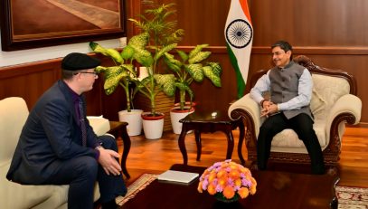 Mr. Etienne Rolland Piegue, Consul General of France in Pondicherry and Chennai, called on Thiru R.N. Ravi, Hon'ble Governor of Tamil Nadu, at Raj Bhavan, Chennai on 21.01.2025, where they had a productive discussion on mutual national interests.