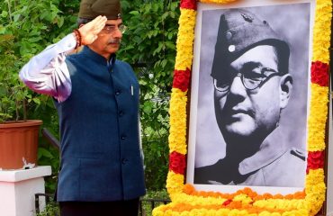 Thiru.R.N.Ravi, Hon’ble Governor of Tamil Nadu, paid floral tribute to the portrait of Netaji Subhas Chandra Bose, on the occasion of Netaji Subhas Chandra Bose birth anniversary - Parakram Diwas, at Raj Bhavan, Chennai - 23.01.2025.