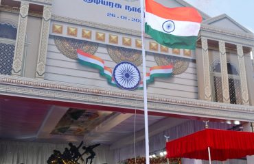 Thiru.R.N.Ravi, Hon'ble Governor of Tamil Nadu, unfurled the National flag on the occasion of Republic Day at Marina, Chennai on 26.01.2025. First Lady of Tamil Nadu Tmt. Laxmi Ravi, Thiru.M.K.Stalin, Hon'ble Chief Minister of Tamil Nadu and other dignitaries were present.