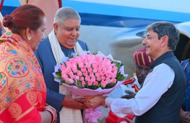 Thiru. Jagdeep Dhankhar, Hon’ble Vice President of India was received by Thiru. R. N. Ravi, Hon’ble Governor of Tamil Nadu at Chennai Airport - 31.01.2025.