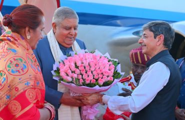 Thiru. Jagdeep Dhankhar, Hon’ble Vice President of India was received by Thiru. R. N. Ravi, Hon’ble Governor of Tamil Nadu at Chennai Airport - 31.01.2025.