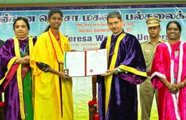 Thiru. R.N.Ravi, Hon'ble Governor of Tamil Nadu and Chancellor, Mother Teresa Women's University, Kodaikanal presented the medals and degrees to 6,587 students at 31st Convocation of the Mother Teresa Women's University at Paavaiyar Arangam, Mother Teresa Women's University, Kodaikanal, Dindigul District - 23.10.2024. Prof. Santishree Dhulipudi Pandit, Vice-Chancellor, Jawaharlal Nehru University, New Delhi, participated as chief guest and delivered the convocation address. Dr.K.Kala, Vice-Chancellor, Mother Teresa Women's University and other dignitaries were present.