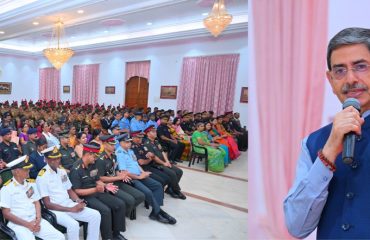 Thiru.R.N.Ravi, Hon'ble Governor of Tamil Nadu, interacted with the NCC and NSS Republic Day-2025 Contingents from Tamil Nadu at the event hosted by Raj Bhavan, Chennai on 03.02.2025. Commodore S. Raghav, Deputy Director General,NCC Directorate (TN, P& AN), Dr. C. Samuel Chelliah, Regional Director, NSS Directorate, Tamil Nadu, Thiru. R. Kirlosh Kumar, I.A.S., Principal Secretary to Governor were present.