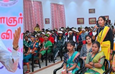 Thiru. R.N.Ravi, Hon'ble Governor of Tamil Nadu interacted with the tribal youth participants from Madhya Pradesh, Chattisgarh and Jharkhand states at the inaugural ceremony of 16th Tribal Youth Exchange Program organised by 'My Bharat' - Nehru Yuva Kendra Sangathan under the Ministry of Youth Affairs & Sports, Government of India at Bharathiar Mandapam, Raj Bhavan - 08.02.2025.