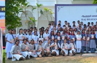 Thiru.R.N. Ravi, Hon'ble Governor of Tamil Nadu, along with the hundreds of Exam Warriors and students participated in the live streaming of the 8th edition of Hon'ble Prime Minister's Pariksha Pe Charcha-2025 at Raj Bhavan, Chennai on 10.02.2025. He distributed copies of 'Exam Warriors' to them and advised them to follow the tips in the book. Encouraging a fearless approach, he urged them to tackle their exams with positivity, self-assurance and clarity.