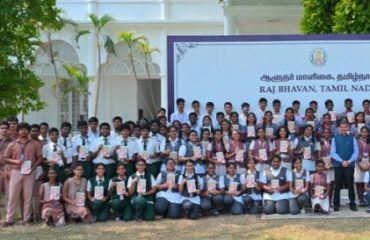 Thiru.R.N. Ravi, Hon'ble Governor of Tamil Nadu, along with the hundreds of Exam Warriors and students participated in the live streaming of the 8th edition of Hon'ble Prime Minister's Pariksha Pe Charcha-2025 at Raj Bhavan, Chennai on 10.02.2025. He distributed copies of 'Exam Warriors' to them and advised them to follow the tips in the book. Encouraging a fearless approach, he urged them to tackle their exams with positivity, self-assurance and clarity.