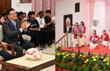 Thiru. R.N. Ravi, Hon'ble Governor of Tamil Nadu witnessed the fantastic dance performances of Juju Jaja (Arunachal Pradesh) and Cheraw dance (Mizoram) held on the occasion of the Arunachal Pradesh and Mizoram State Foundation Day Celebration, at Raj Bhavan, Chennai - 19.02.2025.