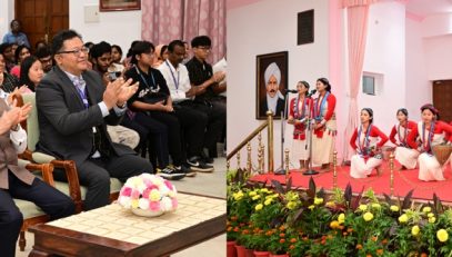 Thiru. R.N. Ravi, Hon'ble Governor of Tamil Nadu witnessed the fantastic dance performances of Juju Jaja (Arunachal Pradesh) and Cheraw dance (Mizoram) held on the occasion of the Arunachal Pradesh and Mizoram State Foundation Day Celebration, at Raj Bhavan, Chennai - 19.02.2025.