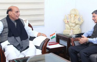 Thiru. R.N.Ravi, Hon’ble Governor of Tamil Nadu called on Thiru. Rajnath Singh, Hon’ble Minister for Defence, Govt. of India at New Delhi and discussed the issues related to Ex Servicemen and their families and also various welfare initiatives taken by the Government of India in the state of Tamil Nadu - 25.02.2025.