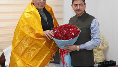 Thiru. R.N.Ravi, Hon’ble Governor of Tamil Nadu called on Thiru. Rajnath Singh, Hon’ble Minister for Defence, Govt. of India at New Delhi and discussed the issues related to Ex Servicemen and their families and also various welfare initiatives taken by the Government of India in the state of Tamil Nadu - 25.02.2025.