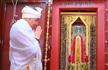 Thiru. R.N. Ravi, Hon'ble Governor of Tamil Nadu, visited the Ayya Vaikundar Avathara Pathi temple and offered his sincere prayers at Ayya Vaikundar Avathara Pathi temple, Thiruchendur, Thoothukudi District - 27.02.2025.