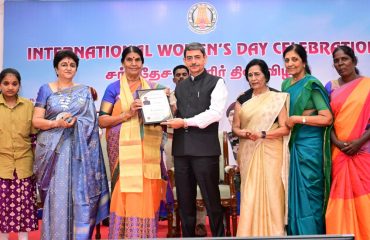 Thiru.R.N.Ravi, Hon'ble Governor of Tamil Nadu, felicitated Brigadier Ms. K.Muthulakshmi, INA veteran,along with Tmt. Vadivukkarasi, renowned actress,Tmt. Padma Venkataraman, social activist, Tmt. Naina Shah, President, National Association of Soroptimist International – India, Dr. Vijayalakshmy, Former HoD, Medical Sciences, NIEPMD, Chennai, Tmt. Sridevi, Eco mom Natural & Herbal Traders, Tmt. Amala, Auto Driver, Tmt. Jayanti, private crematorium staff, Ms.Aaliiyaa H. Jarriwala, Dr.Sujatha Pugazhendi, Dr.V.R.Devika, Dr.Vijayalakshmy, Ms.Erinda Shah, Mrs. Evelyn Stephen,Tmt. Jayanti, Ms. Krithika Kumar Quintal, Dr. Mahalakshmi Winfred, Ms.Meena Dadha, Ms. Hema Vijayakumar, Ms.R.Sridevi , Tmt. Uma Murali, Tmt. Vijaya Mahadevan, Ms,Vinolee Ramalingam, Dr. Haripriya Aravind, Dr.Sushila Menon Gopinath, Dgnd Dr. Vijaya Bharathi Rangarajan, Ms. Annapoorani ,Tmt. Kanimozhi, Tmt. Arthi Ganesh, Tmt. Kalaivani Suresh, Tmt Chellama, Tmt Ananthi,Tmt Balguni,Tmt Selvi,Tmt Kamatchi the eminent women achievers from various fields at the International Women’s Day celebration held at Raj Bhavan, Chennai - 07.03.2025.