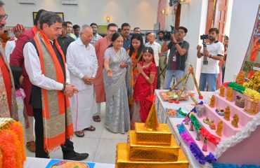 Thiru.R.N.Ravi, Hon'ble Governor of Tamil Nadu inaugurated and visited the exhibition stalls organized by Bihar Chaupal as part of Bihar State Foundation day celebrations at Bharathiar Mandapam, Raj Bhavan, Chennai - 22.03.2025.